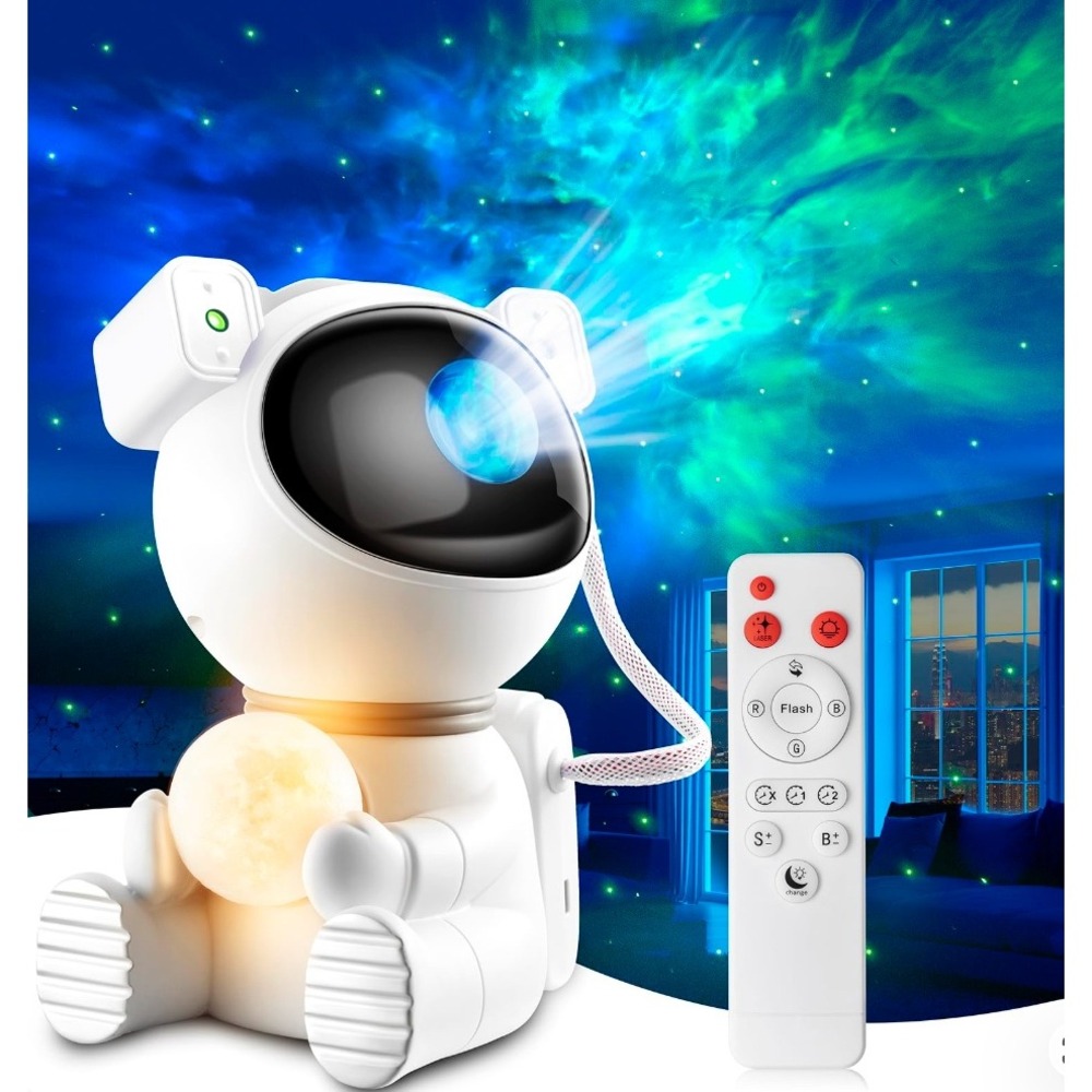 Galaxy Astronaut Star Projector Light Nebula‎ Laser w Remote White NEW